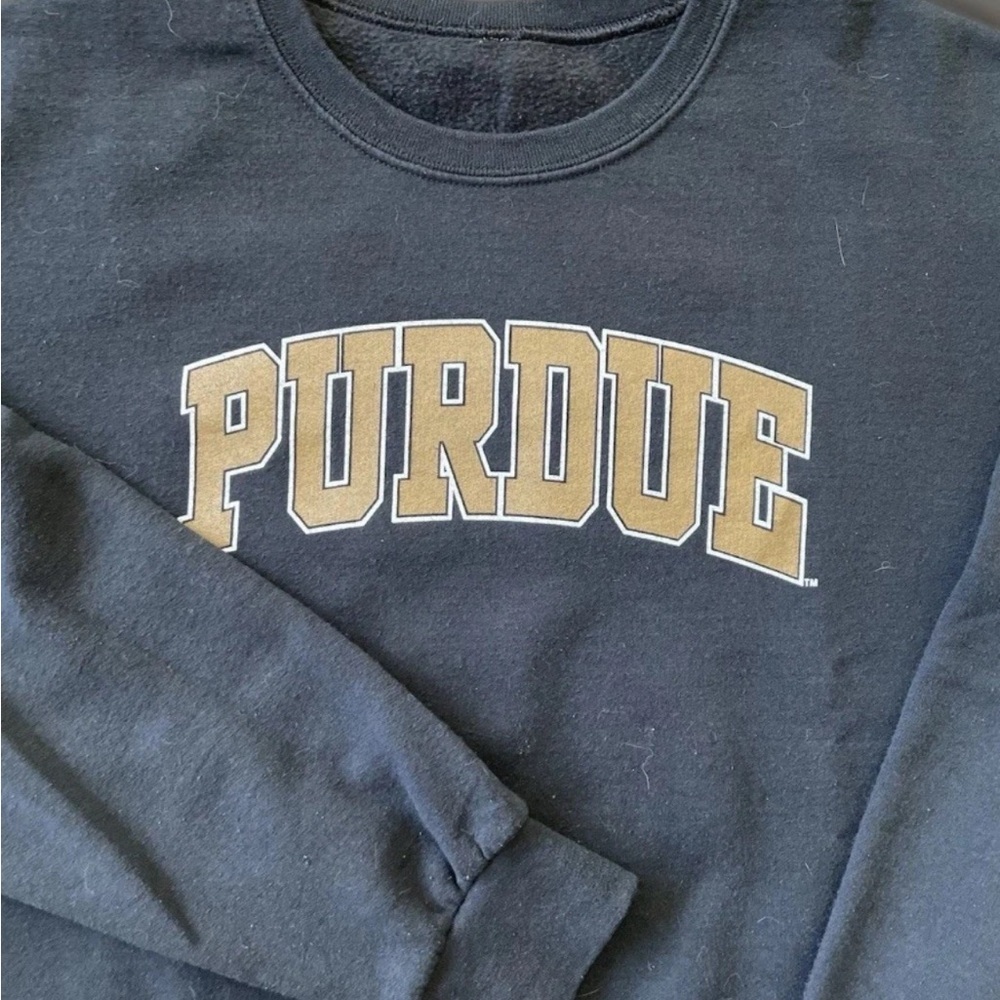Purdue University Boilermakers Sweatshirt Mens M Crewneck Sweater Spellout Black